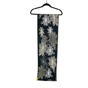 Rapti Fashion 100% Cashmere Scarf Black Gray Floral Print Rectangular